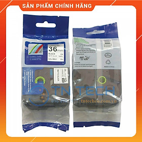 Nhãn In HZE-M961 - Đen nền bạc 36mm x 8m - Dùng cho máy in BROTHER - AIMO - PUTY [Hàng nhập khẩu]
