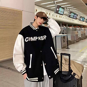 Áo bomber khoác Nam Nữ Unisex Street Phong Cách Hàn Quốc Chất Dù 2 lớp Cao Cấp Không Xù Dễ Phối Đồ, áo khoác bomber dù in chữ CHMP ASUP hot trend cực đẹp, áo khoác gió unisex ullzang, áo khoác bóng chày cardigan