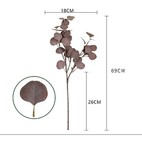 Cành lá bạch đàn nhân tạo cỡ trung 69cm, hoa lá giả cao cấp, decor trang trí