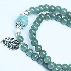 Vòng tay phong thủy quấn 2 lines đá Cẩm Thạch 5.5mm phối đá Amazonite 9mm - kết hợp cùng phụ kiện bạc 92,5% - Mệnh Hỏa, Mệnh Thổ, Mệnh Kim, Mệnh Thủy, Mệnh Mộc - Vietgemstones - BJAD05S01