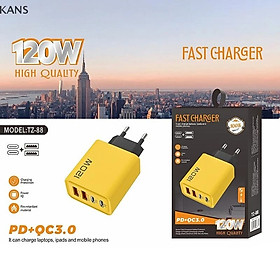 Mua Củ sạc cốc sạc đầu sạc nhanh Kans Type C 120W Sạc nhanh 3.0 màu vàng siêu đẹp - miếng lót chuột