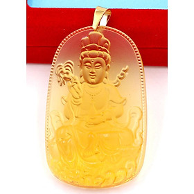 Mặt dây chuyền Phật Quan Âm Bồ Tát - pha lê vàng MQAFV2