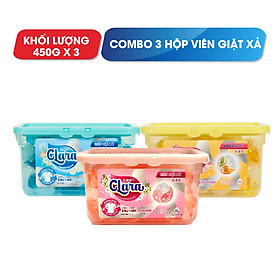 Combo 3 hộp viên giặt xả Clara hương hoa hộp 30 viên