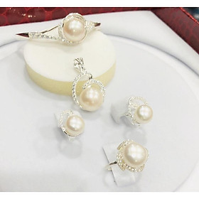 Bộ Trang Sức Vòng Tay Bạc 925 Đính Hạt 12 Ly Sang Trọng - Trường Thịnh Ngọc Trai