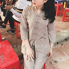 Đồ Lam # Mẫu Cổ Tàu Không Viền # Đồ Bộ Nữ # Quần Áo Nữ