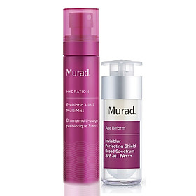 Set Murad Invisiblur Perfecting Shield Broad Spectrum SPF 30 PA +++ TẶNG Phun sương sinh học đa chức năng Murad Prebiotic 3-In-1 MultiMist