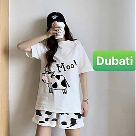 SÉT BỘ QUẦN LỬNG ĐỒ BỘ NAM NỮ UNISEX BÒ SỮA MOO HOẠT HÌNH CAO CẤP - FASHION