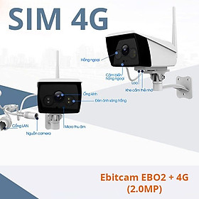 Mua Camera IP Wifi Ebitcam EBO2 2mp dùng sim 4G kèm thẻ 64gb - Hàng chính hãng