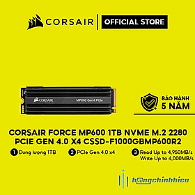 Mua Ổ cứng SSD Corsair Force MP600 1TB NVMe M.2 2280 PCIe Gen 4.0 x4 CSSD-F1000GBMP600R2 Hàng chính hãng