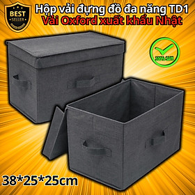 [Loại Xịn - Xuất Khẩu] Bộ 2c Hộp Vải Đựng Đồ Đa Năng TD1 – Túi Vải Đựng Quần Áo Chăn Màn Phong Cách Thụy Điển Sang Trọng, Lịch Sự – Hàng Chính Hãng