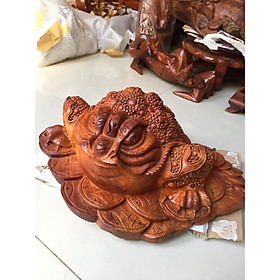 Mua Thiềm thừ ngậm tiền  gỗ hương nguyên khối  kích thước 41x26x20cm  theo phong thủy dùng để hút tài  giữ lộc cho gia chủ