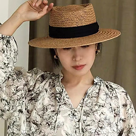 Nón mũ cao bồi vành phẵng phớt jazz nam nữ thoáng mát dona23080501