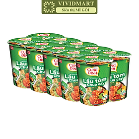 AFOTECH - Mì ly Cung Đình Lẩu tôm chua cay, Mì ly Tôm chua cay Cung Đình, Mì Tôm chua cay Cung Đình (71g/ly)