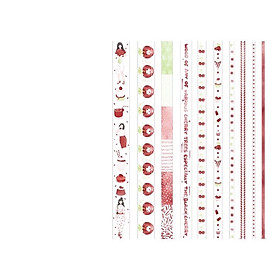 Hộp 10 cuộn washi tape cô gái nhiều tông màu DIY