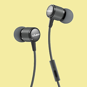 Mua Tai nghe nhét tai có dây Jack cắm 3.5mm Vivan Có Mic/Microphone | Cho iOS/Apple (iPhone/iPad)  Android (Samsung  Sony  Xiaomi  Huawei  Oppo) Màu Đen/Xám - Q11 -  Hàng Chính Hãng