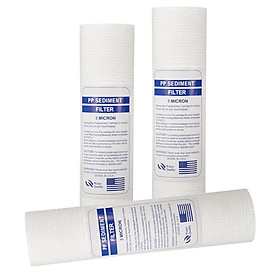 Pack of 3 1/5 Micron 10" Sediment Water Filter Replacement Cartridge, House Sediment Filtration Accessories