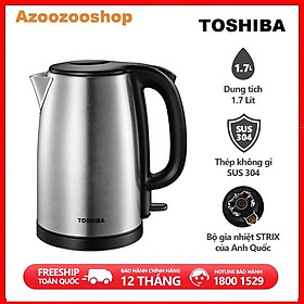 Bình Đun Siêu Tốc Toshiba KT-17SH2NV - 1.7L - Inox 304 - Hàng Chính Hãng, Bảo Hành 12 Tháng, Chất Lượng Nhật Bản