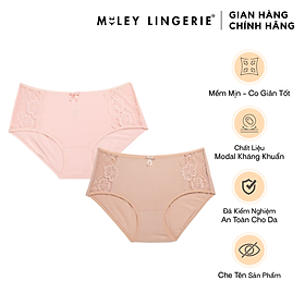 Hình ảnh Combo 2 Quần Lót Nữ Lưng Cao Modal Phối Ren Active Miley Lingerie Màu Da & Hồng FDS0925-1225