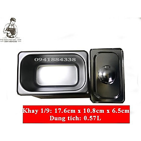 Mua Khay Inox Đựng Topping 1/9  Khay Đựng Thạch(Có Nắp)