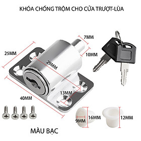 Khóa chống trộm cho cửa trượt, lùa, cửa sổ - cửa đi