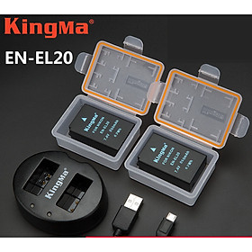 Bộ 2 pin 1 sạc Kingma cho Nikon EN-EL20, Hàng chính hãng