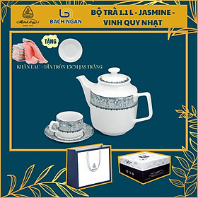 Bộ Trà 1.1 L Jasmine Vinh Quy Nhạt - Gốm sứ cao cấp Minh Long 1