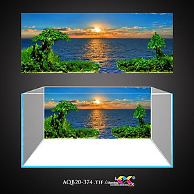 Mua Tranh 3D Koifish  Tranh Dán Bể Cá  Ngắm hoàng hôn   in tranh theo kích thước yêu cầu