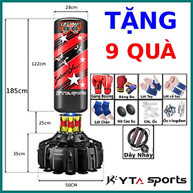 Bao cát đấm bốc boxing 4 lò xo cao 1m82 màu đỏ chính hãng KYTA SPORT FREESHIP Trụ đấm bốc boxing ufc chính hãng Kyta Sport, Bao cát đấm boxing mma dài 182cm-Ø28cm