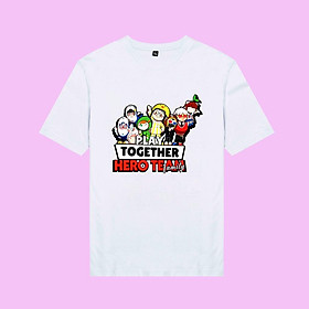 Áo thun in hình Play Together Hero Team màu đen trắng cực chất