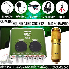 Mua Bộ Sound Card XOX KX2 Và Micro Thu Âm BM900 - hát karaoke  livetream fb  bigo  titok - thu âm chuyên nghiệp