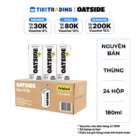 Thùng 24 hộp Sữa yến mạch OATSIDE vị nguyên bản 180ML