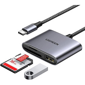Mua Ugreen UG80798CM387TK SD/TF OTG USB 3.0 vỏ nhôm Đầu đọc thẻ USB 3.1 Type-c 3 in 1 SD/TF + OTG USB3.0 - HÀNG CHÍNH HÃNG