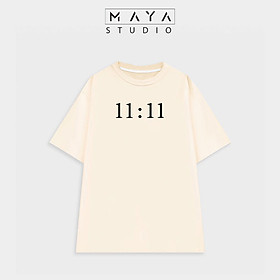 Áo thun Oversize MAYA SỐ 11:11 form rộng tay lỡ cổ tròn unisex nam nữ năng động nhiều màu cá tính hot trend
