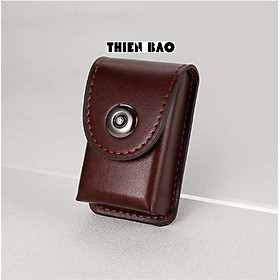 Bao da có đai đeo hông làm thủ công HANDMADE BD05 chuyên dùng để đựng kính lão thị, viễn thị gấp gọn KT 8*4*3CM