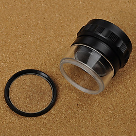 Kính lúp mini cầm tay KST88 dạng tròn phóng đại 10x  có đèn sáng hỗ trợ soi mẫu vật đa năng cao cấp (Tặng móc khóa tô vít 3in1)