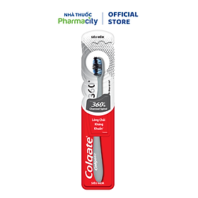 Bàn Chải Đánh Răng COLGATE 360 Charcoal Spiral Lông Chải Siêu Mềm Xoắn Kép Phủ Than