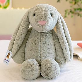Thỏ tai dài, thỏ bông JELLYCAT BUNNY cao cấp cho bé, chất mềm mịn an toàn, size đại - Ghi - 40 cm