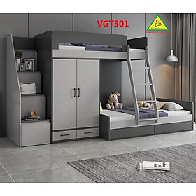 Giường tầng hiện đại tích hợp tủ áo VGT301 - Nội thất lắp ráp Viendong Adv