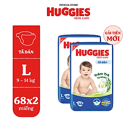 Combo 2 Tã/bỉm dánHuggies Skincare Super Jumbo M76+3/L68/XL60/XXL54