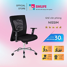 Ghế văn phòng chân xoay lưng trung bọc lưới SMLIFE Nissim