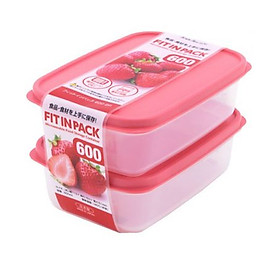 Mua Set 2 hộp nhựa đựng thực phẩm Fitin Pack 600ml nắp dẻo nội địa Nhật Bản