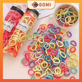 Hộp 100 Sợi Dây Buộc Tóc Cho Bé Nhiều Màu, Dây Cột Tóc Chắc Êm Mềm Tóc, Không Gấy Rối Rụng Tóc - Hộp 100 sợi