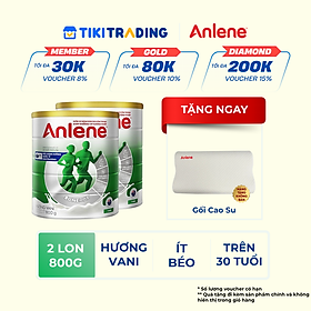 Combo 2 Sữa Bột Anlene Hương Vanilla (Hộp Thiếc 800g) Tặng Gối cao su