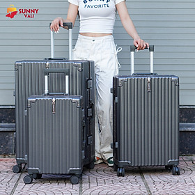 Vali du lịch size 20 inch SUNNY LUMI-LM01 vali kéo xách tay khung nhôm