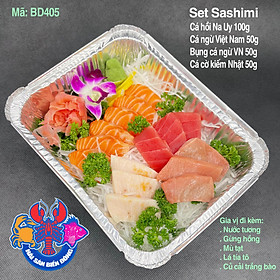Mã 405_Set Sashimi Cá Hồi, Cá Ngừ, Bụng Cá Ngừ, Cá Cờ Kiếm 250g