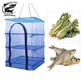Lồng lưới treo 4 tầng để phơi cá khô - Lồng lưới treo 4 tầng để phơi cá khô - 45x45x65cm