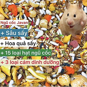 Thức ăn hamster Javan siêu ngon, ngũ cốc hoa quả sâu sấy cho bé yêu