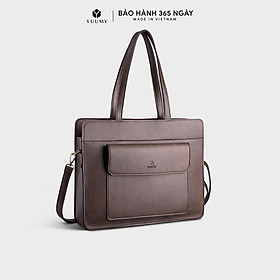 Túi Yuumy ( Thời trang nữ công sở dáng ngang cỡ trung - Túi xách da YTX33 ) - Nâu