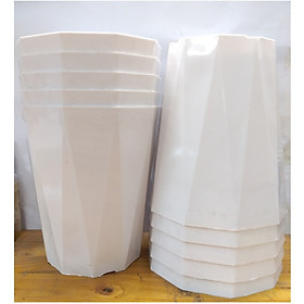 10 Chậu nhựa Kim Cương SO1, KT Miệng 24.5cm x Cao 29cm - Nhựa Đức Minh