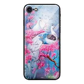 Ốp kính cường lực cho iPhone 7 mẫu chim công 7 - Hàng chính hãng